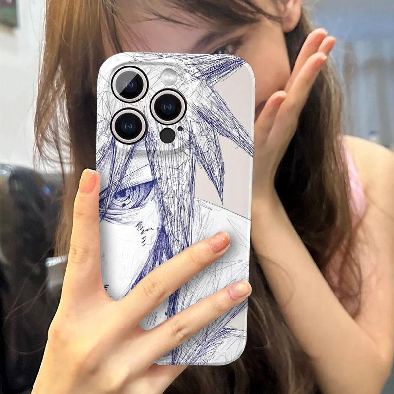 Viral Aesthetic Popular NARUTO Lovers Sasuke Sakura Phone Case for iPhone 11 12 13 14 15 16 17 Pro Max Plus Naruto White Film Cartoon shockproof Cover