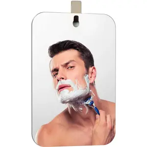 Deluxe Large Fogless Shower Mirror, Fogless Shaving Mirror(7.48 in X 11 ​ in), Anit-Fog Shaving Mirror with Hook, Fog Free Wall Hanging Makeup Mirror, Anti Fog Shatterproof Mirror in Bathroom