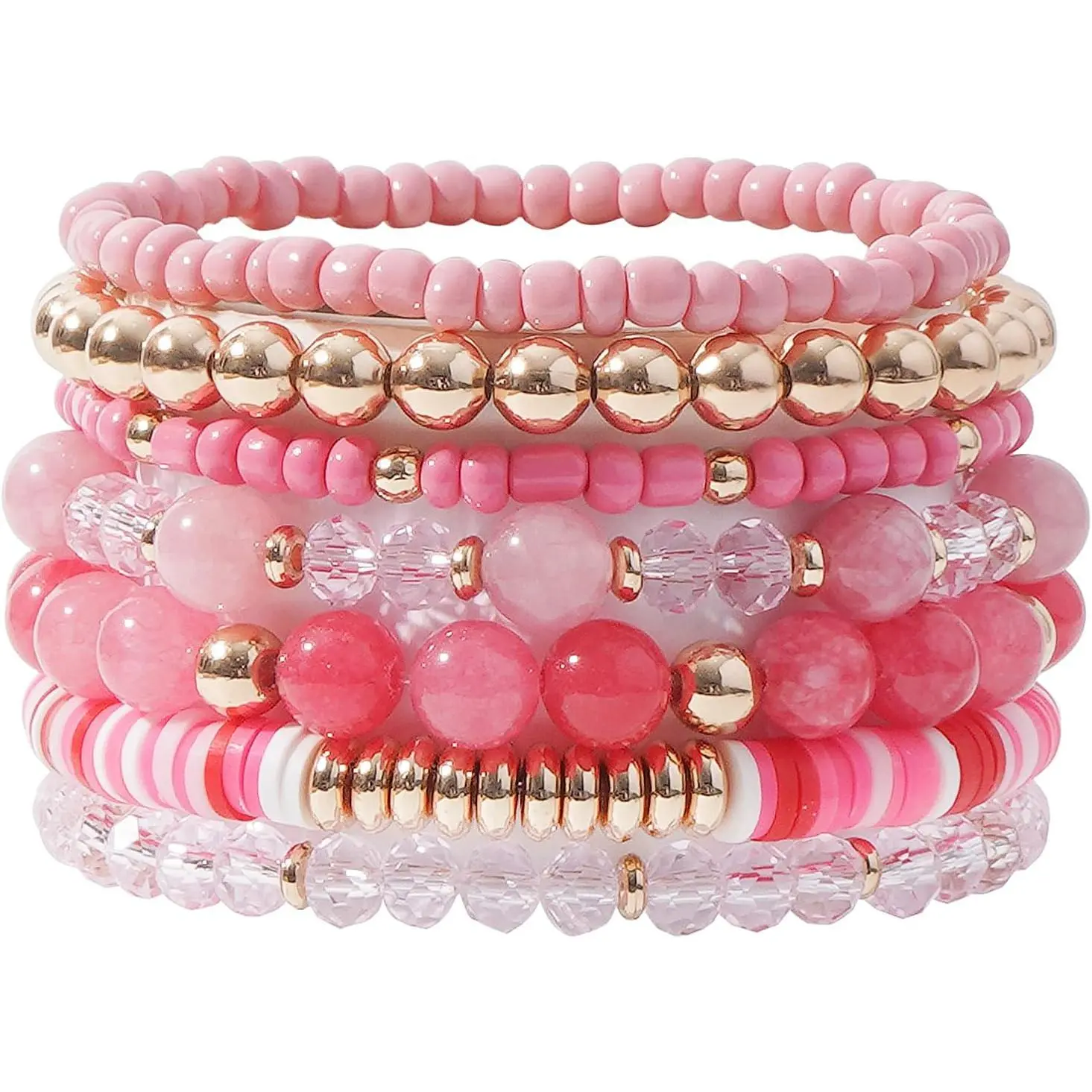 W-3 Pink Beads Bracelet