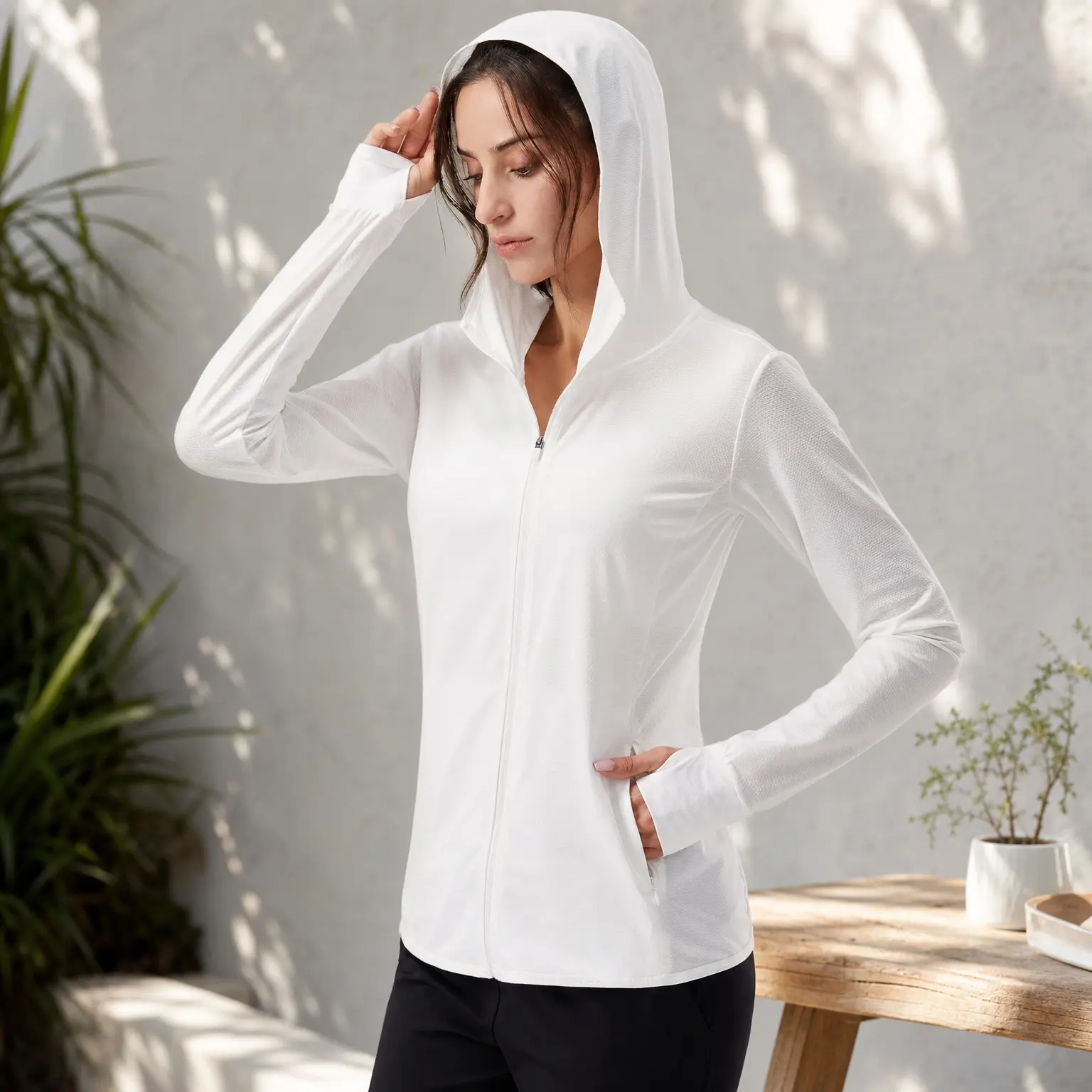 Women's UPF 50+ Sun Protection Hoodie Jacket Lightweight Long Sleeve Hiking Shirt with Pocket for OutdoorGift