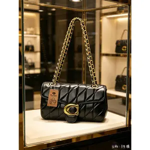 New Women's High-End Embroidered Plaid Chain Bag, Fashionable Crossbody Shoulder Bag, Detachable Leather Strap, Ideal for Dates and Parties, Embellished Shoulder Bag