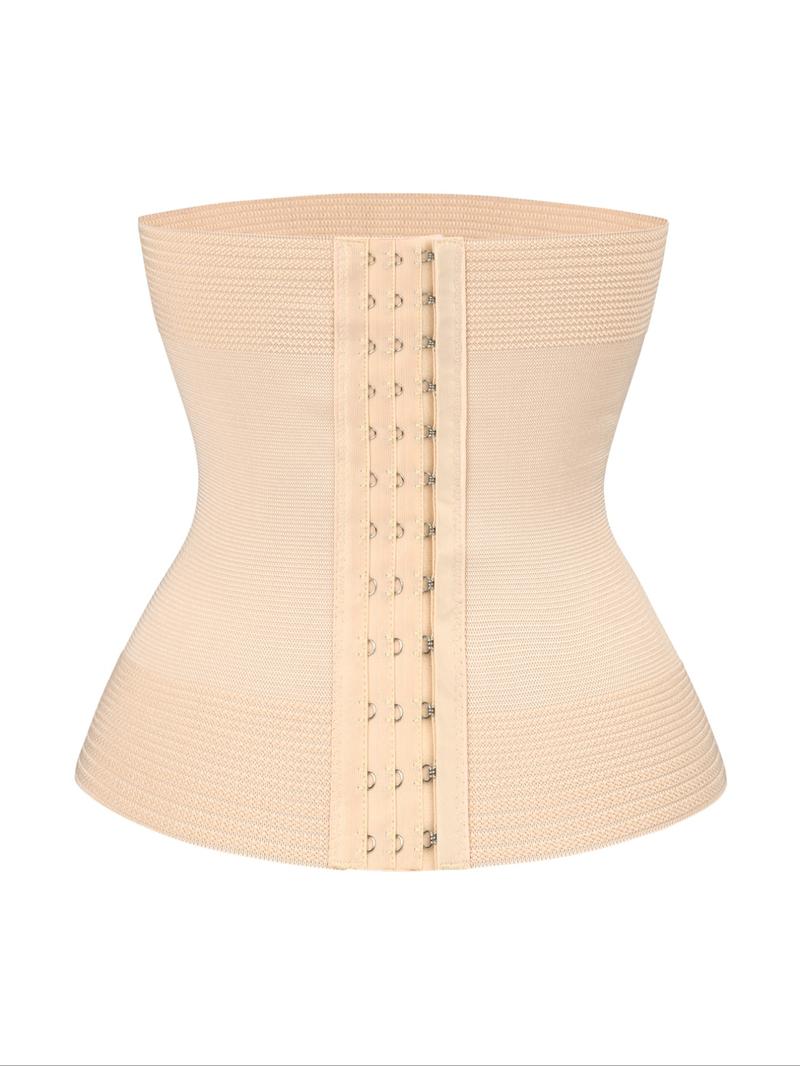 Women's Solid Hook & Eye Waist Trainer, Tummy Control Shaper, Waist Cincher for Postpartum Recovery & Weight Loss