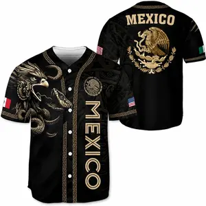 Mexico Flag Baseball Jersey, Green White Red Button Up Shirt, Vintage Mexican Style Jersey, Summer Sportswear, Gift for Men