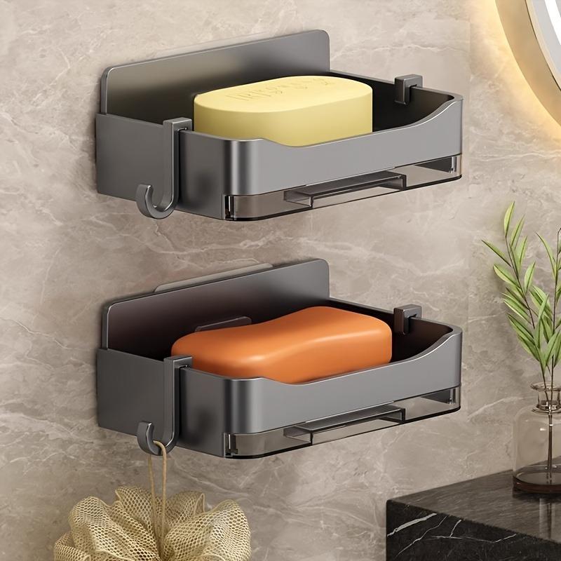 Wall-Mounted Soap Dish with Drain Tray & Hook, No-Drill Adhesive Soap Holder, Durable Plastic Bathroom Organizer, Space-Saving Soap Storage for Shower & Sink, Easy Clean Bathroom Accessory Wall-Mounted Soap Dish with Drain Tray & Hook, No-Drill Adhesive Soap Holder, Durable Plastic Bathroom Organizer, Space-Saving Soap Storage for Shower & Sink, Easy Clean Bathroom Accessory