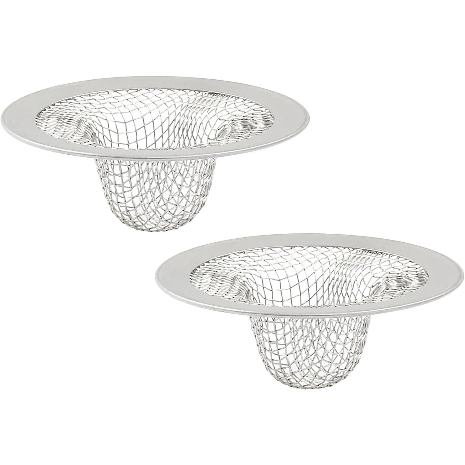 1" Small Sink Drain Strainer, Stainless Steel, 2 count | Drain Mesh Basket, Drain Hair Catchers, For Slop, Laundry, Mop Pool