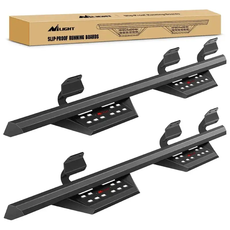 Nilight Heavy-Duty Steel Slip-Resistant Drop-Down Running Boards, Plug-and-Play Step-Up Aid, Compatible with 2015-2021 Ford F150, 2022 Ford F150 & Lightning EV, 2017-2022 F250-F550 Super Duty Crew Cab, Includes 1 Set of Screws & 1 Instruction Manual, Drop