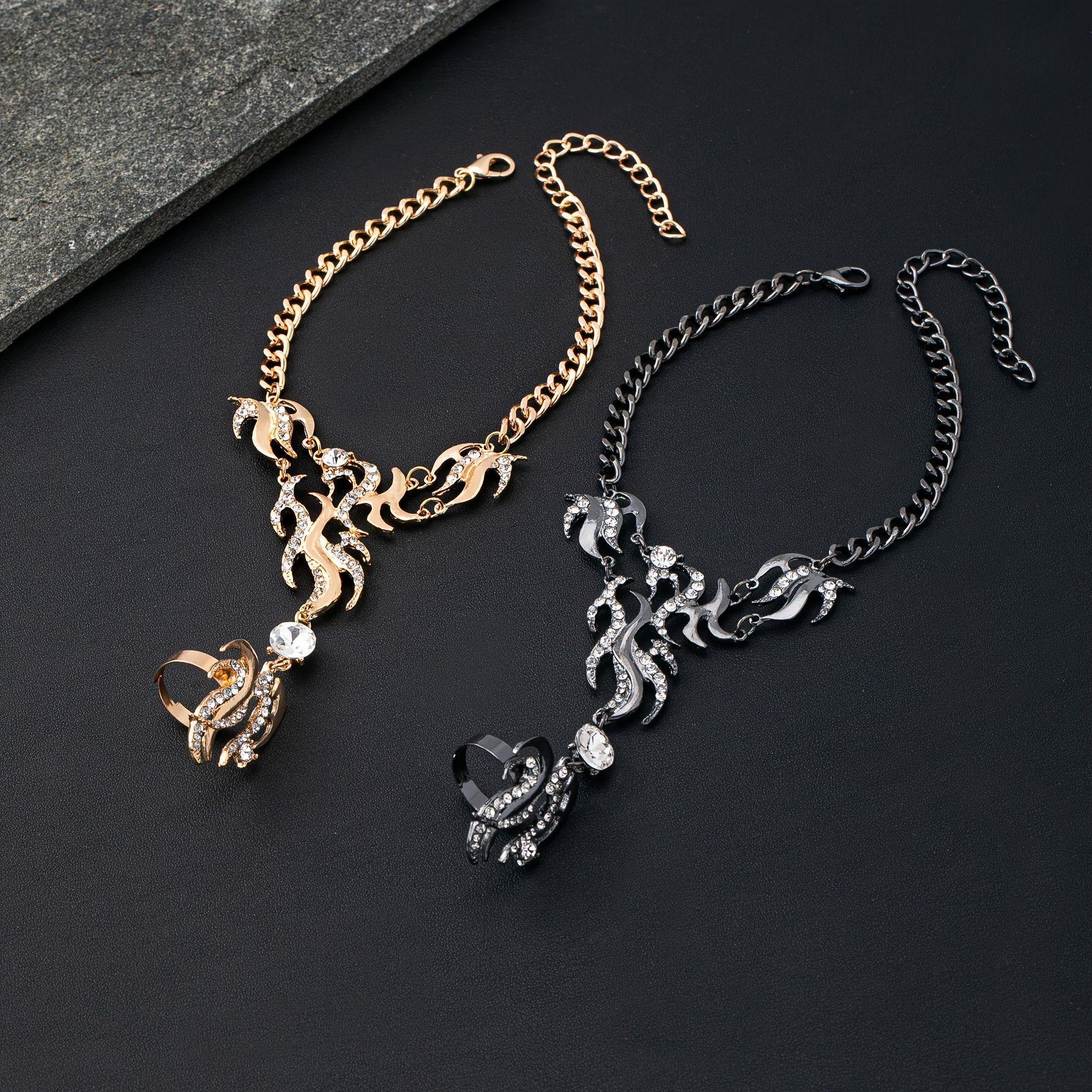 Women Bohemian Hand Back Chain With Finger Connector Fashion European American Design Versatile Hand Jewelry For Daily And Party Wear