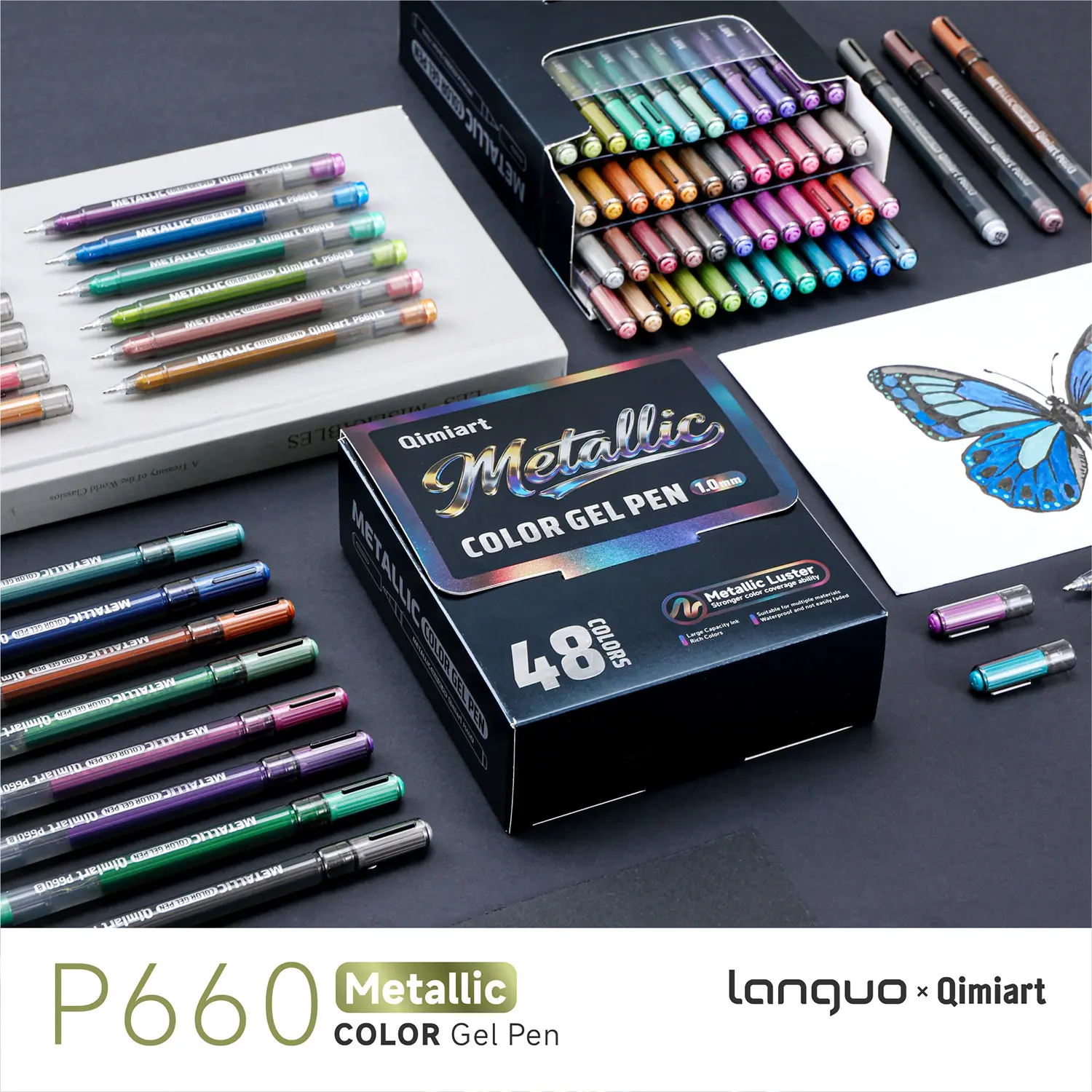 48-Color Acrylic Metal Paint Pens Set, 1.0mm Stainless Steel Tip, Smooth Ink Flow, Ideal for Various Surfaces, Art & Craft Supplies