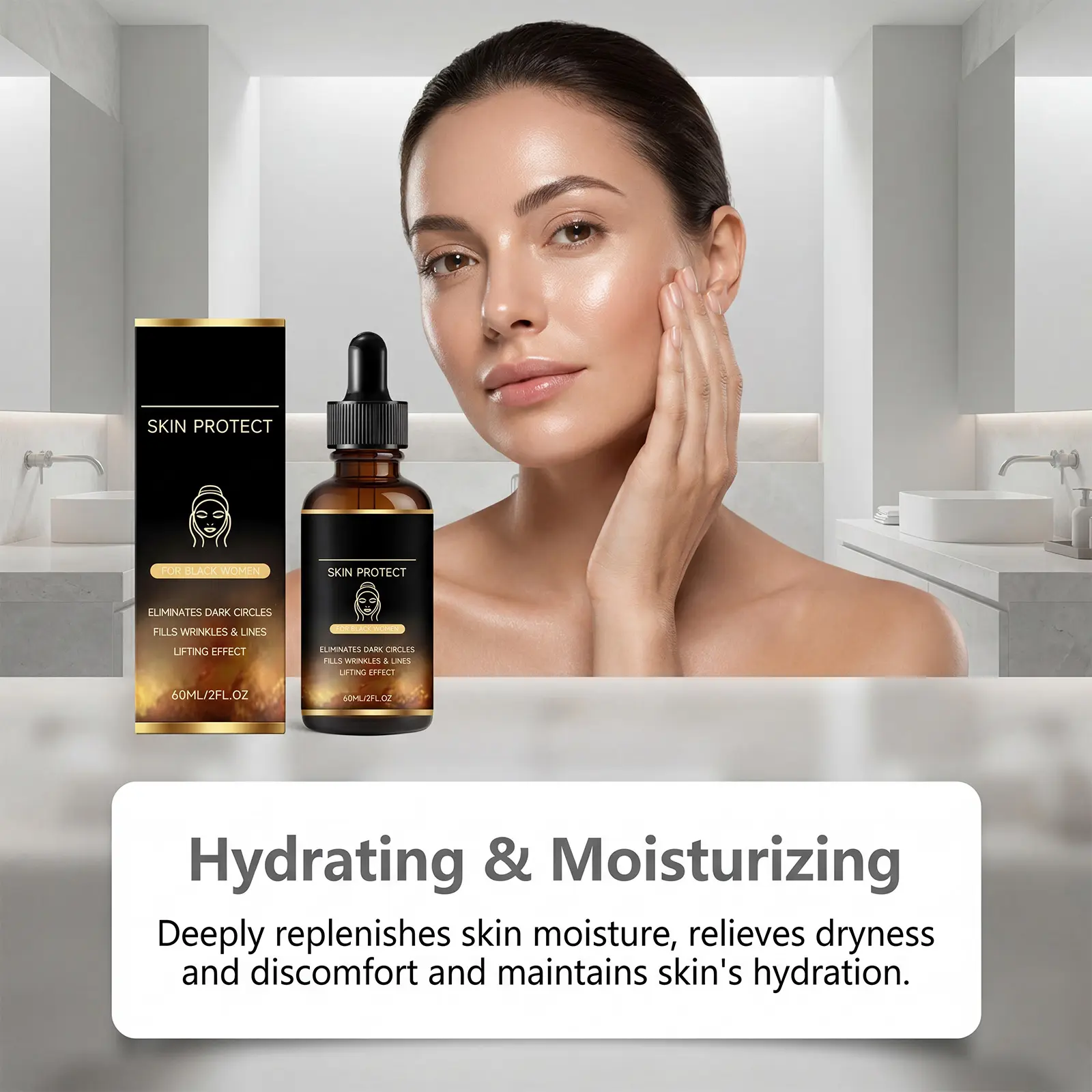 MOSMIA  Facial Serum, moisturizes facial skin with a refreshing watery texture, leaves skin soft, smooth and hydrated, an essence for daily skincare