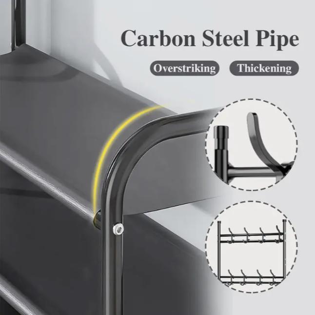 Portable Clothes Rack, Heavy Duty Metal Garment Hanger Stand with Hooks, Collapsible Coat Tree for Home Bedroom Closet Organizing