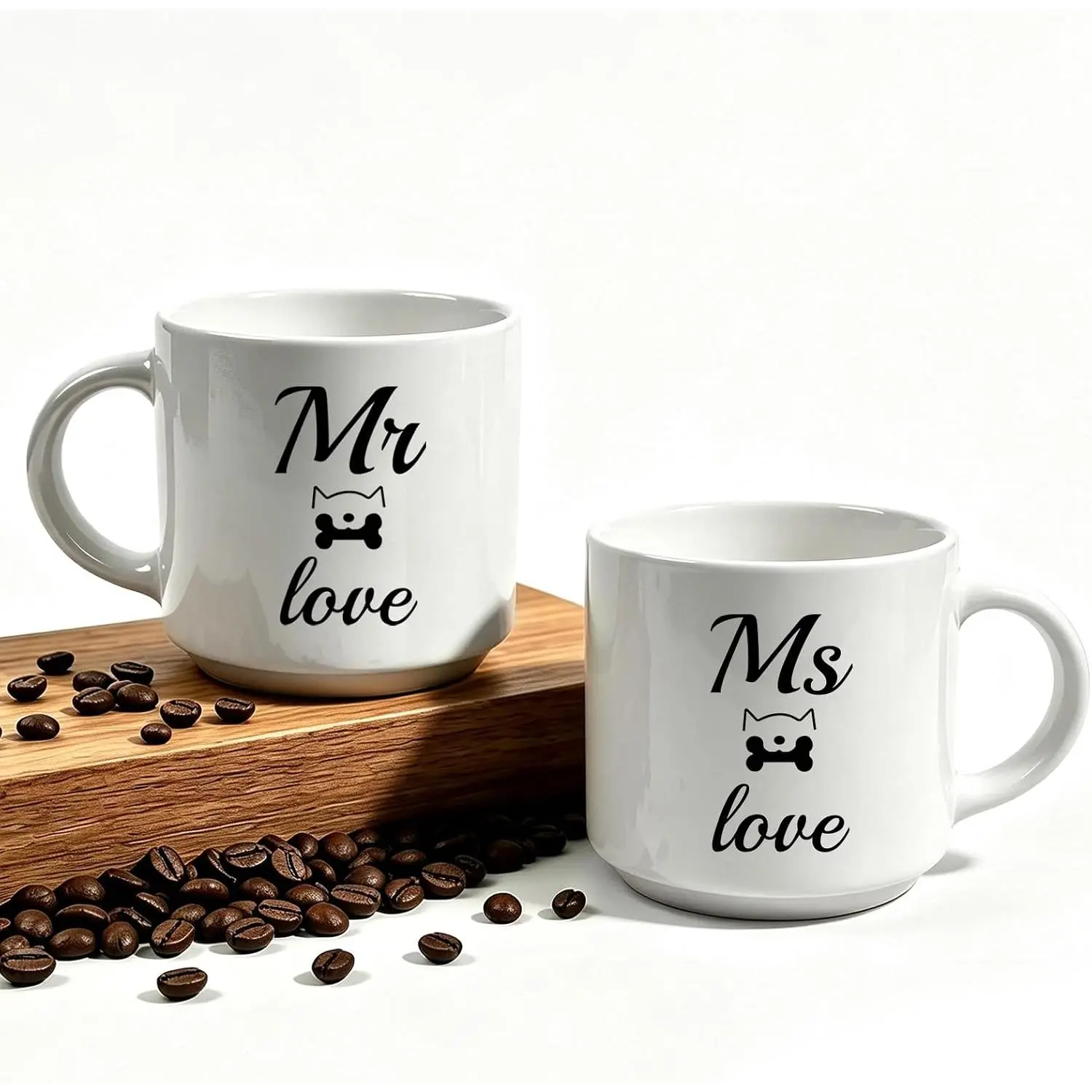 Mr and Mrs Coffee Mugs 12oz Set of 2, Ceramic Couple Mug Set, Engaged & Newlywed  for Wedding, Bridal Shower, Anniversary – Dishwasher & Microwave Safe, - Box