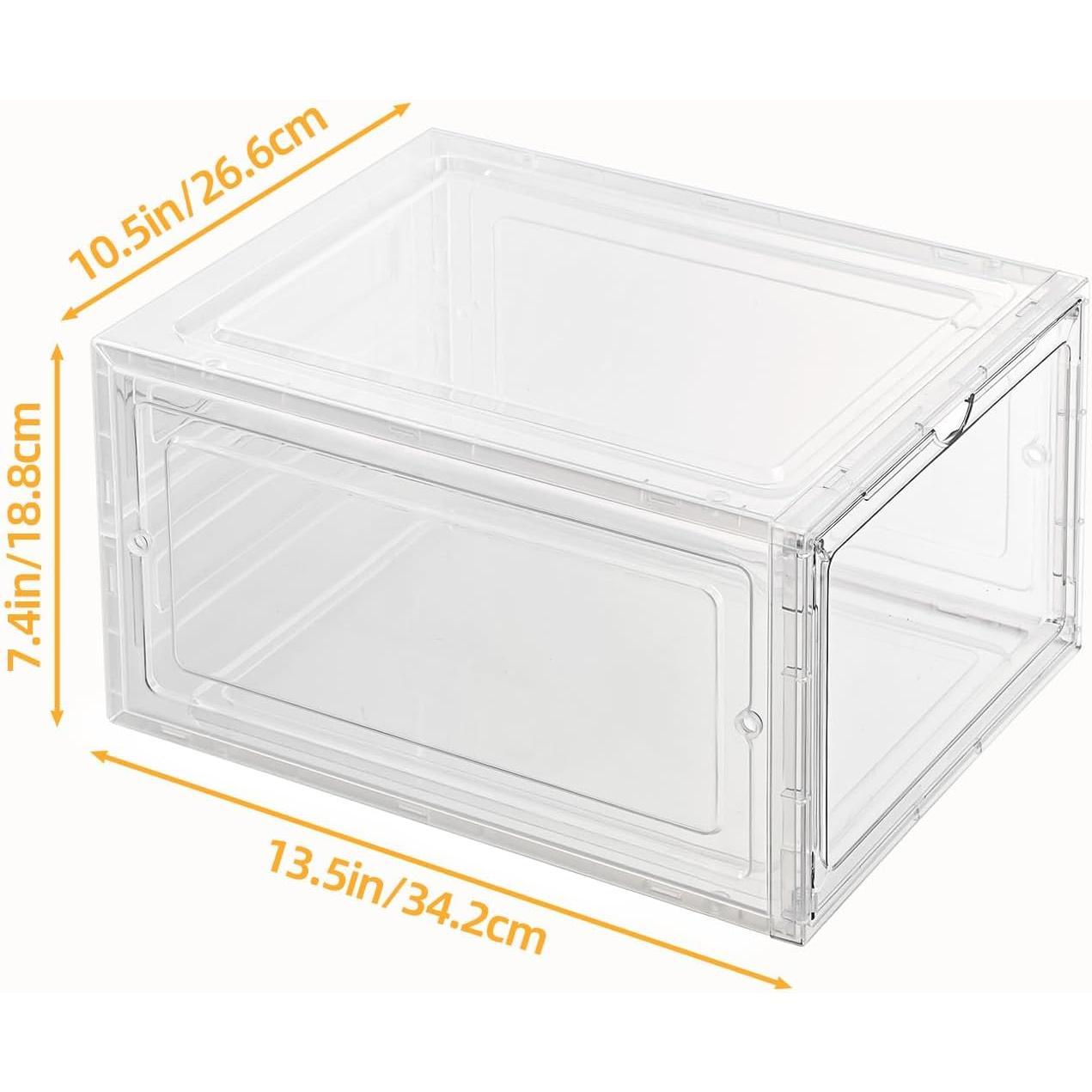 Hat Organizer Box,Stackable Clear Baseball Caps Holder Box Containers with  Door for Hats Snapback Cap Storage,Clear Hat Storage with  Door, Holds 60 Hats(clear, 6 pack)