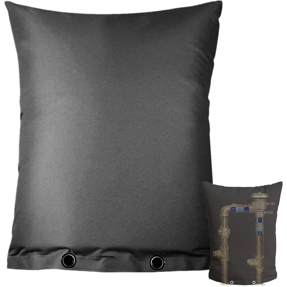 Insulated Backflow Preventer Cover Pouch, Outdoor Winter Pipe Insulation Cover, Freeze Protection Water Well Pump & Sprinkler Valve Cover, Black 16''W x 20''H
