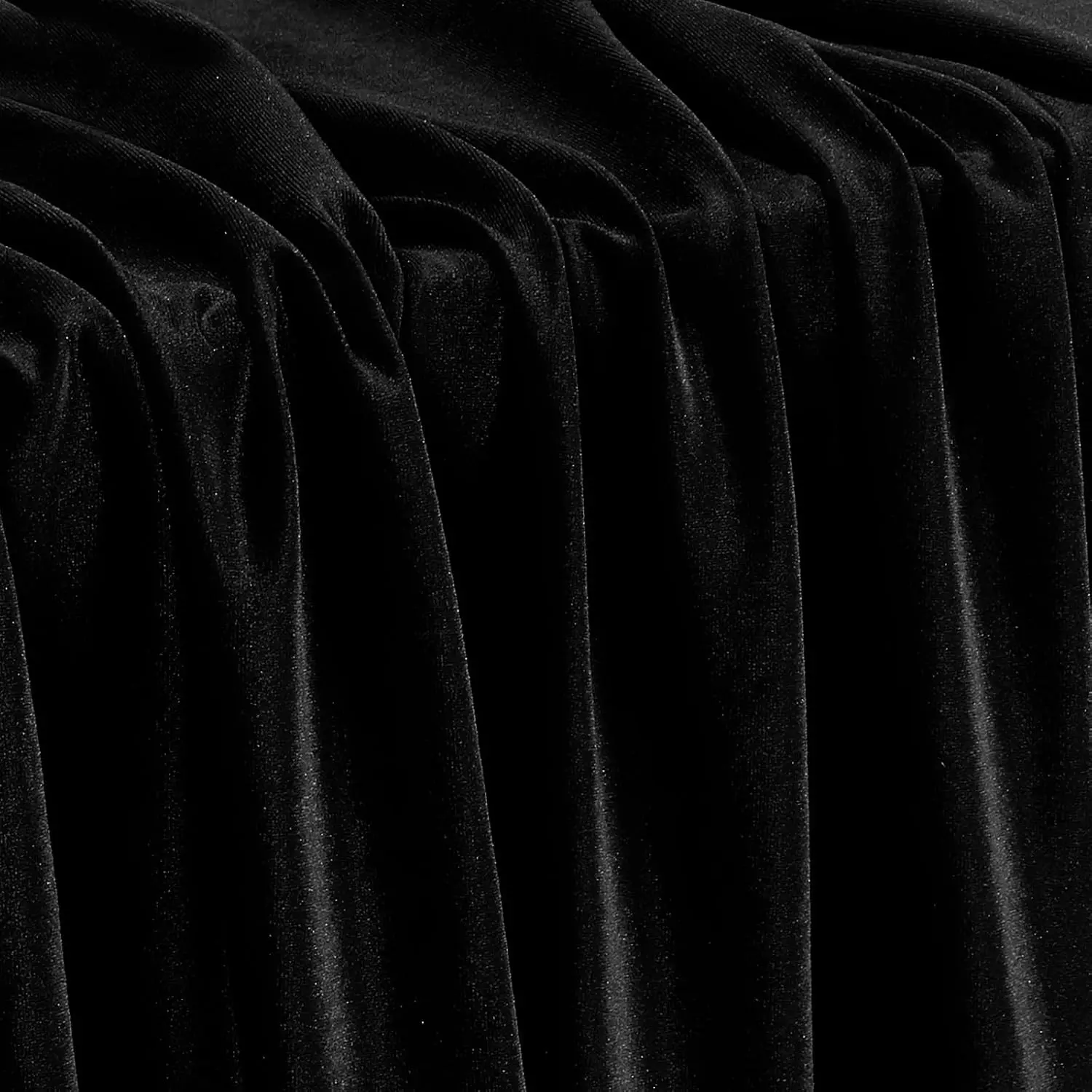 Black Stretch Velvet Fabric 2 Yards 60" Wide, 90% Polyester 10% Spandex, Soft Breathable Skin-Friendly Wrinkle Resistant for DIY CraftsGift