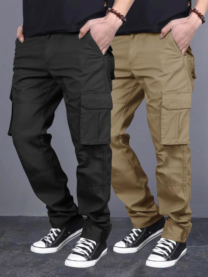 Men's Loose Solid Casual Slant Pocket Drawstring Waist Cargo Pants, Casual Street Straight Leg Trousers for Outdoor Hiking Fishing, Woven Bottoms for All Seasons Pants Men's Loose Solid Casual Slant Pocket Drawstring Waist Cargo Pants, Casual Street Straight Leg Trousers for Outdoor Hiking Fishing, Woven Bottoms for All Seasons Pants