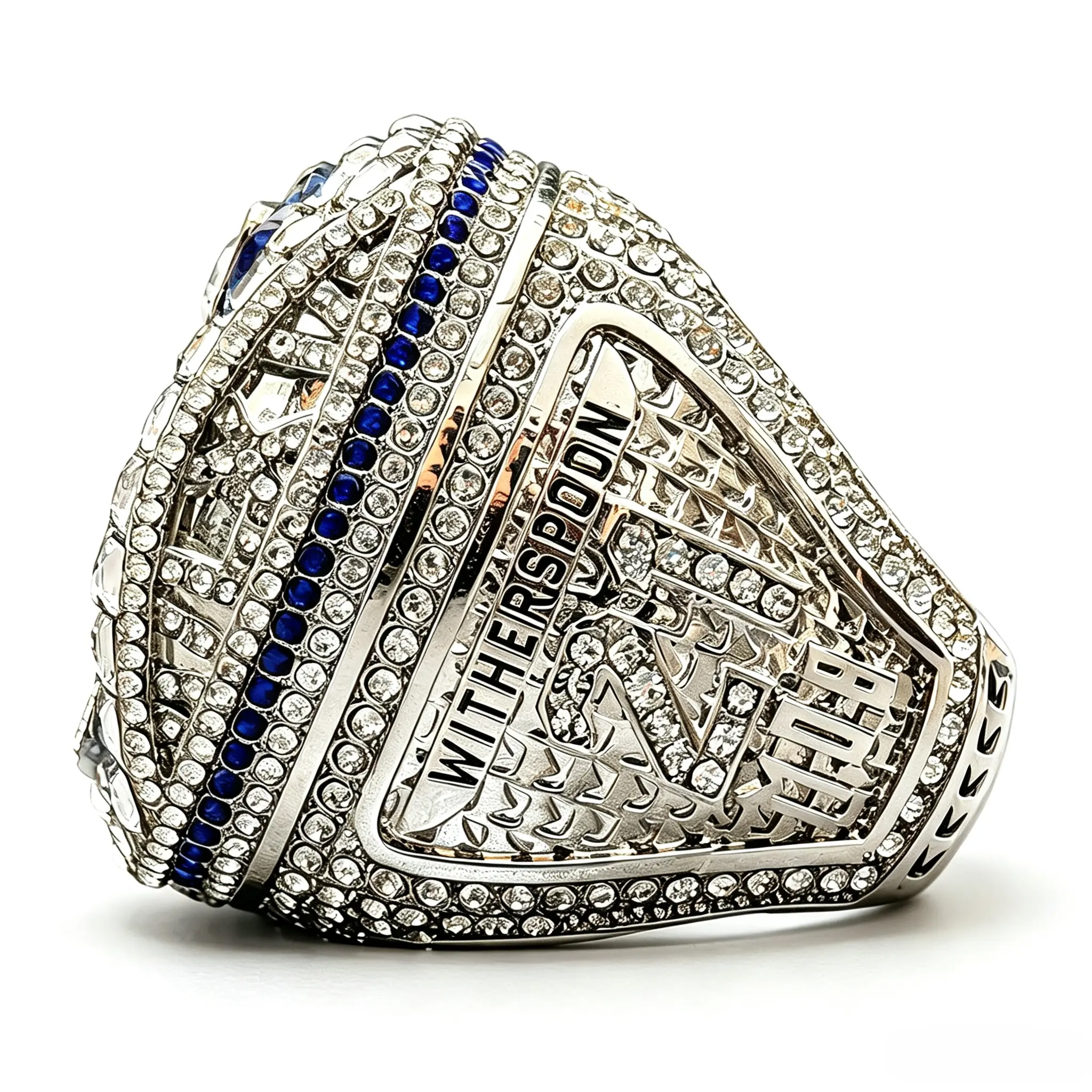 2026 Seattle American Football Championship Replica Ring for Fans, One-Piece Non-Detachable Design, Sparkling Crystal Inlay Fashion Statement Band, Metal Plated Unisex Daily Wear Jewelry with Wooden Gift Box
