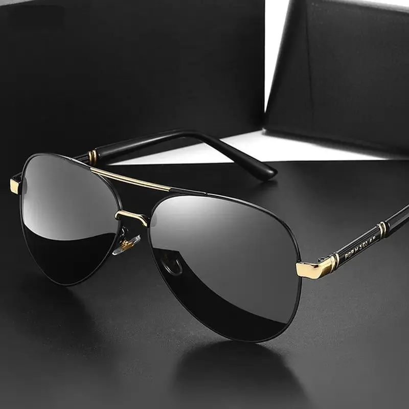 Unisex Double Bridge Polarized Sunglasses, Copper Metal Alloy Full Rim Oval Frame Eyewear with UV Protection PC Lenses, Resin Casual Sunglasses for Driving, Hiking-Light Outdoor