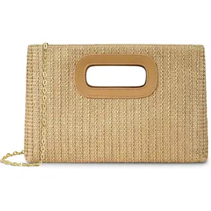 Straw Purse Top Handle Clutch Bag Woven Beach Shoulder Crossbody Raffia Handbag Summer Vacation Tote
