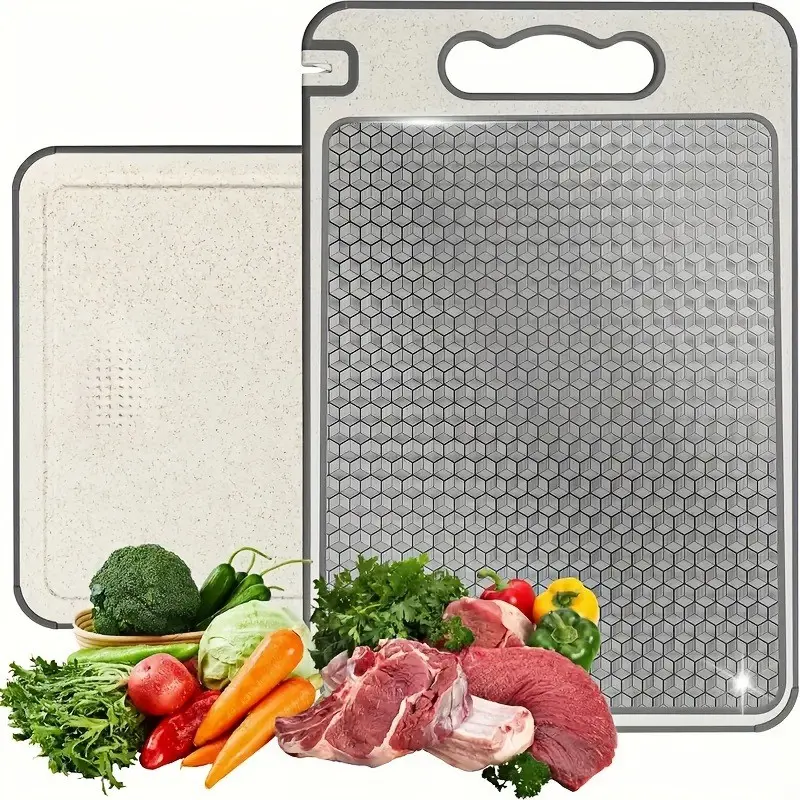 Advanced Kitchen Multi-Functional Stainless Steel Cutting Board, Chopping Boards, Food Grade, Non-Slip, Durable, Ideal for Meat, Vegetables, Fruits