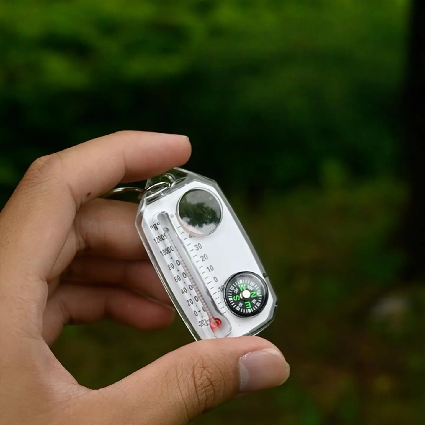 Outdoor Gear Thermometer Compass Magnifying Glass Keychain, Portable Mini Compass, Direction Finder, Essential Camping Tool, Camping Accessories