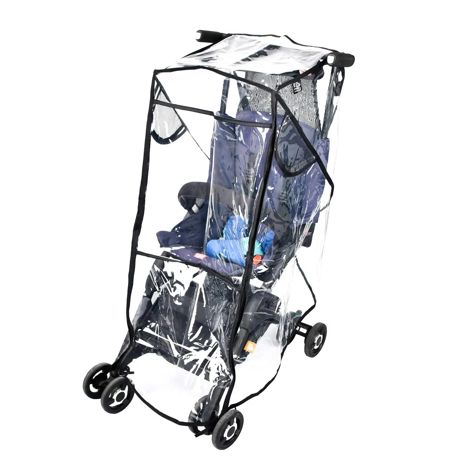Stroller Rain Cover, Universal Black Clear Baby Travel Weather Shield  Outdoor Protection, Plastic Rain Stroller Cover  Winter Infant  Windproof, Waterproof, Protect from Sun Dust Snow New model