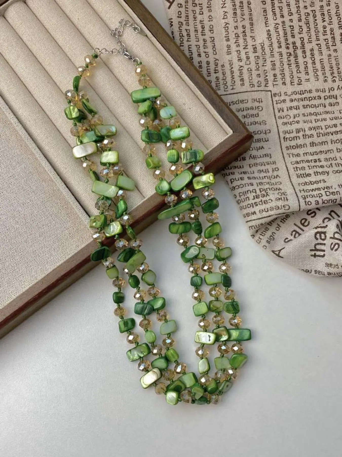 Multi-Layer Crystal Shell Necklace, Bohemian Style, Boho Chic Crystal, Perfect for Vacations and Dates, Versatile Layered Jewelry, Stylish and Fun