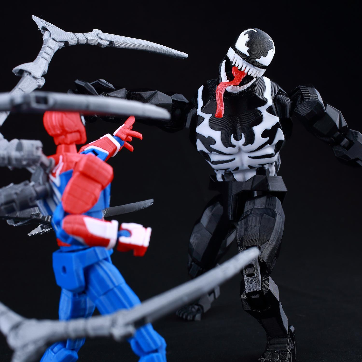9L3D Printed Venom Spider-Man Lucky13 Dummy13 Action Figures Multi-Jointed Shapeshift Mannequin Anime Collectible Toys Gifts​