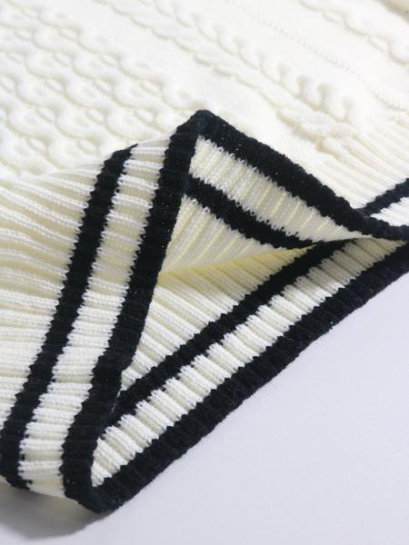 Women's Colorblock V Neck Knit Vest, Preppy Style, Lightweight Vintage Design, Perfect for Spring/autumn/winter Seasons