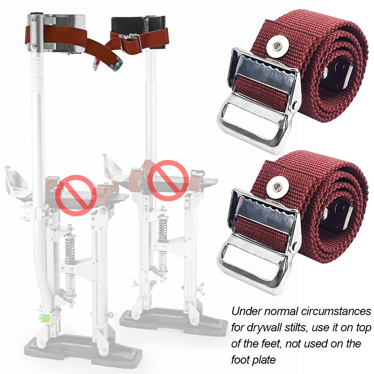 2 count Drywall Stilts  Band Straps, Drywall Stilt Replacement Part Stilts Straps, Nylon Adjustable  Fixation Strap Kit, for Street Performance,  Improvement, High Wall Painting (1)