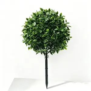 Realistic Bushes with Ground Stakes, UV-Resistant Outdoor Artificial Plants, Lifelike Decorative Plants for Garden, Courtyard, Balcony, Fake Plastic Plants