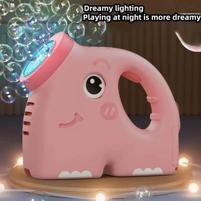 Elephant Electric Bubble Machine, Automatic Bubble Blower with LED Light, Creative Party Atmosphere Maker for Events and Outdoor Play