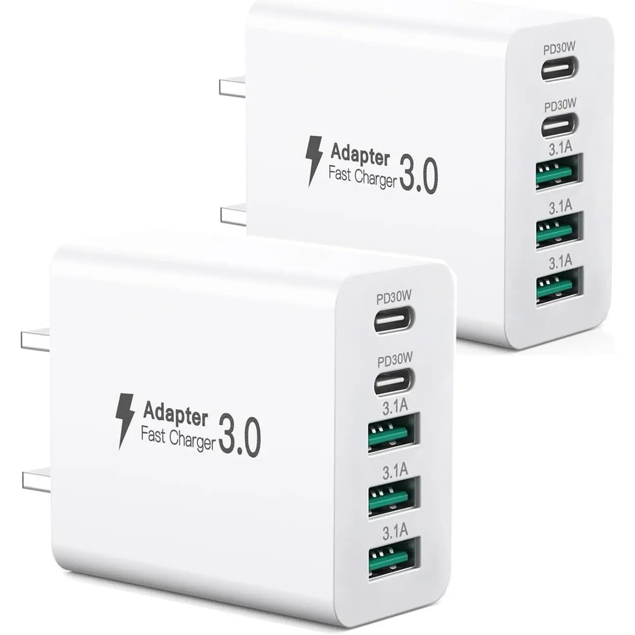 ?2-Pack?   USBC Charger, 80W USB C Wall Charger, -30W Multiport   Block, 5-Port  Plug Compatible with  17/16/15, Galaxy S25/S24/S23, iPad