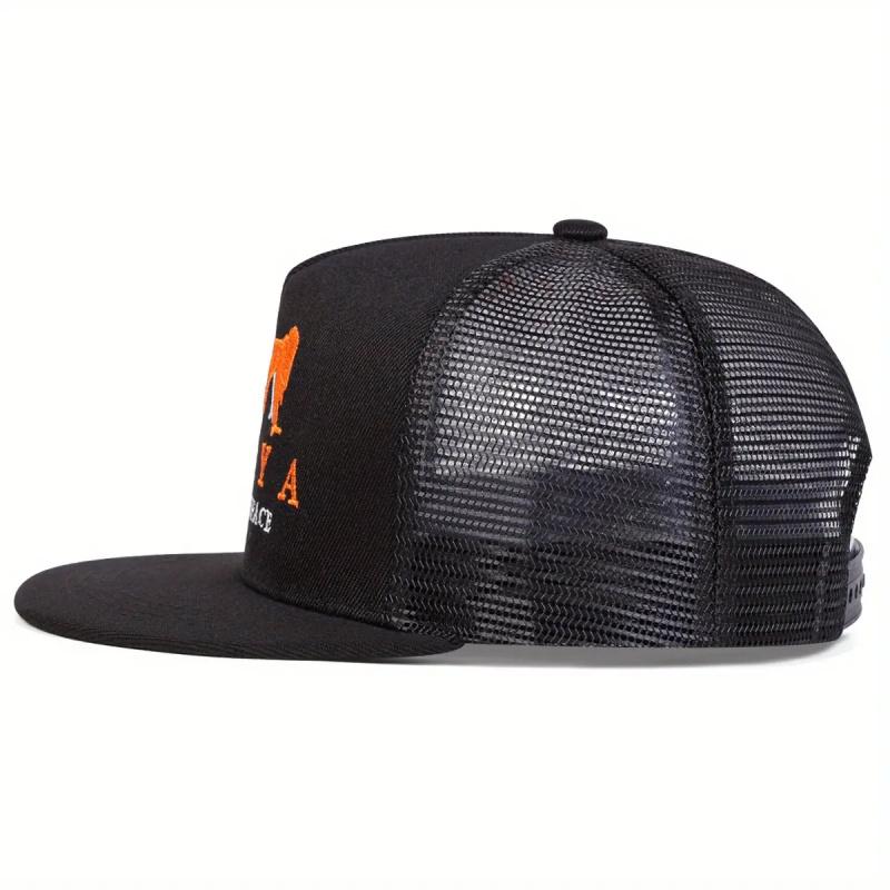 2026 Unisex Letter Embroidered Hip-Hop Mesh Cap, Adjustable Sun Protection Casual Hat for Outdoor Sports, Spring and Autumn Travel, Beach Vacation