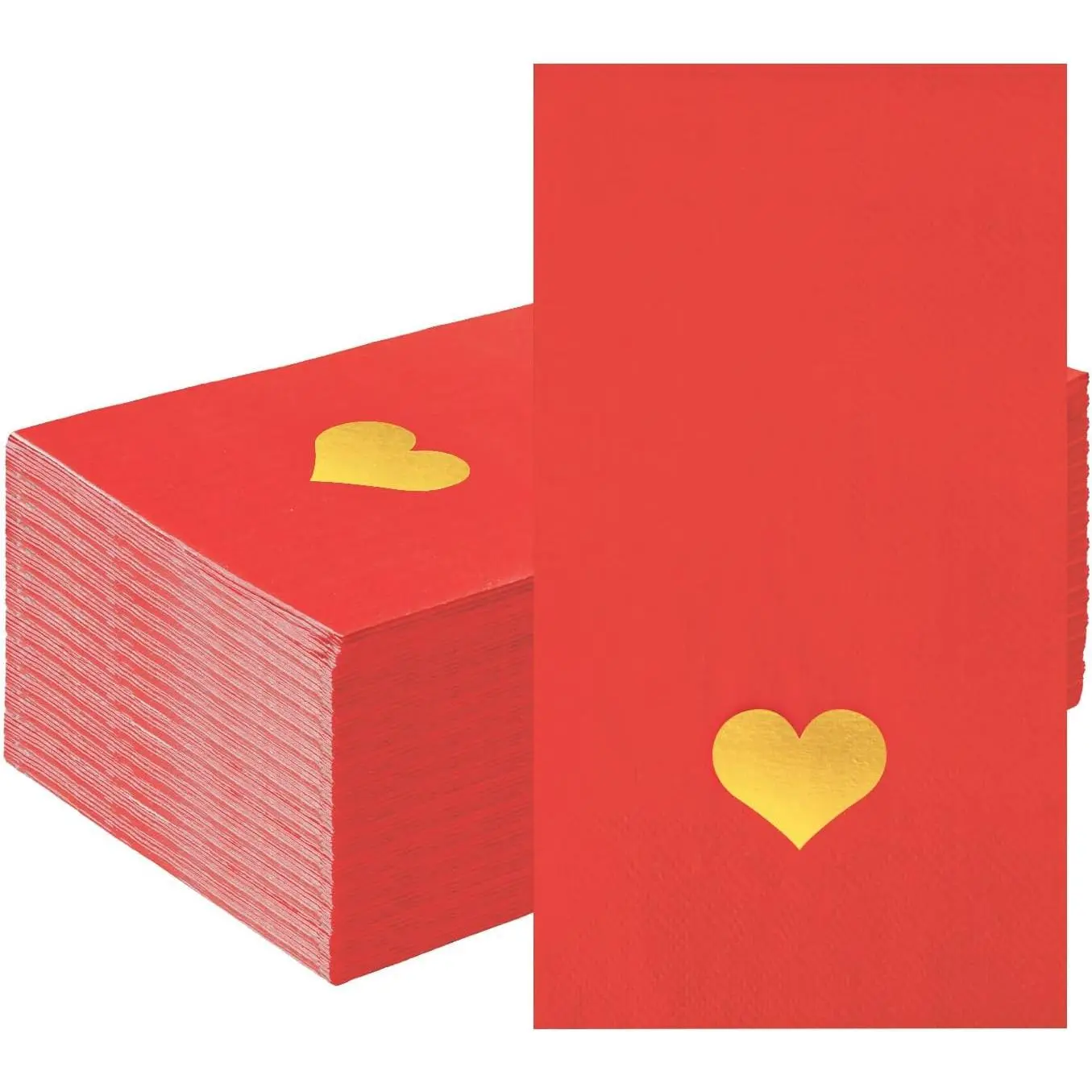 50 count Red Valentine Paper Napkins 3-ply Valentines Guest Napkins with  Foil Heart Disposable Hand Towels for Bathroom Wedding Valentine's Day Love Party Dinner Napkin