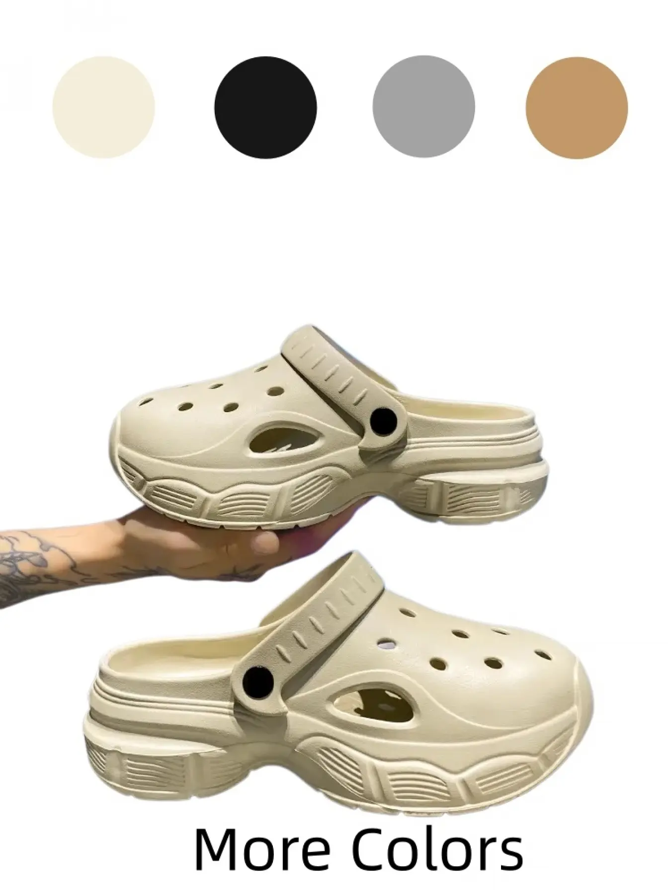 1 Pair Multifunctional 4-Color Couple Comfort Garden Clogs Adjustable Buckle Anti-Slip Durable Thick Sole Size 36-45 Walking/Street - EVA, Minimalist Design Stylish for Daily Wear
