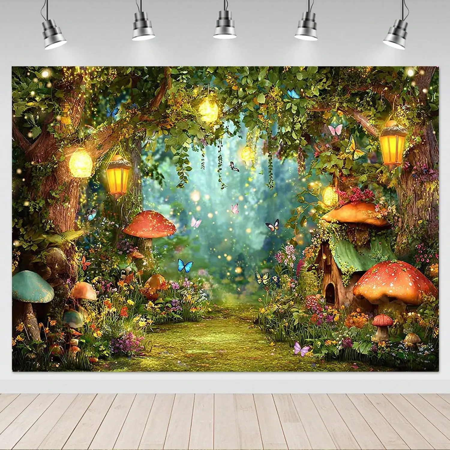 Enchanted Forest Backdrop - Fairy Tale Forest Photo Enchanted Forest Decorations, Magic Tree Mushroom Princess Party Banner Photography Birthday Background, Home Decor, Room Decor, Wall Decorations, Birthday And Party Backdrops, Photo Booth Backgrounds,