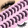 【Black Friday】10 Pairs Fluffy Thick Curling Natural-Look False Eyelashes, Cosmetic Fake Lashes, Manga Cat Eye Style, for Holiday Parties, Cosplay, DIY and Various Occasions