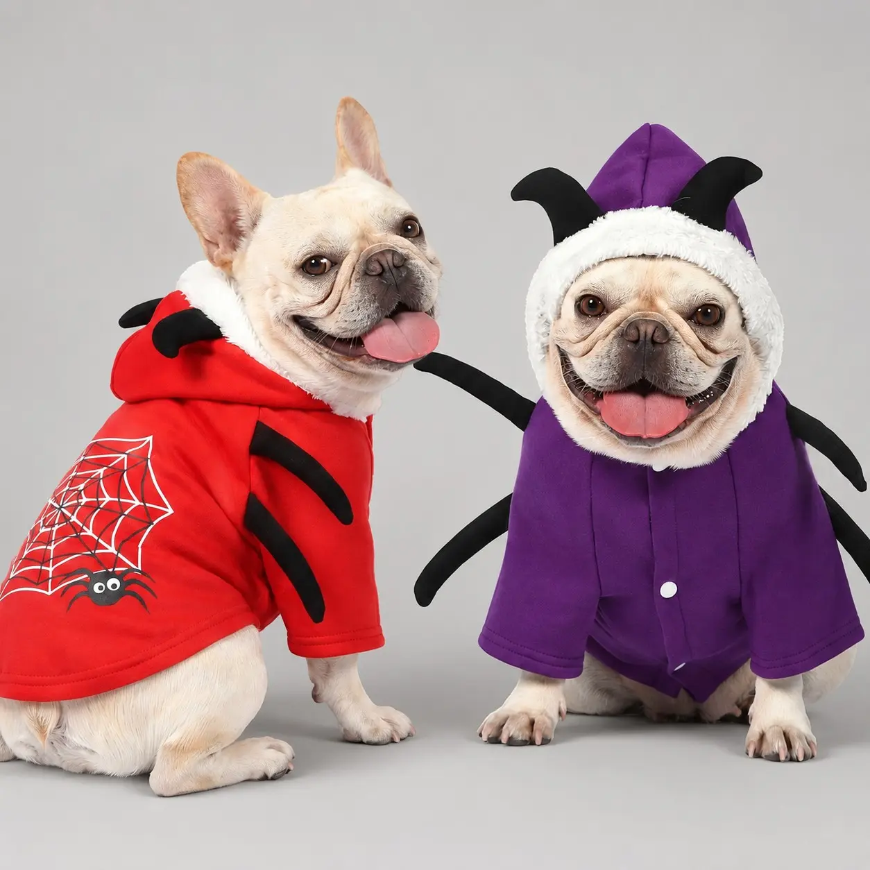 Koogal Halloween Dog Spider Costume Sweatshirt, 3D Spider Decoration, Leash Hole, Cute Pet Coat, Suitable for 3-31 Lbs Dogs