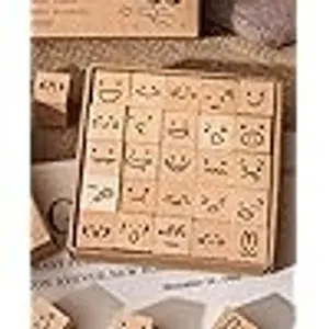 25Pcs Cute Emoji Rubber Stamps Set Wooden Mini Rubber Stamps for Journaling Scrapbooking Card Making DIY Crafts Emotion Rubber Stamps for Planner & Diary
