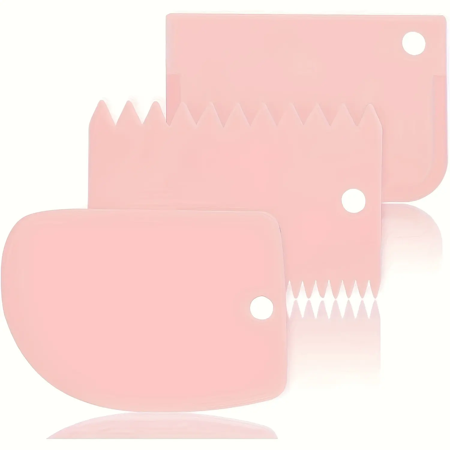 3Pcs Flexible Baking Scraper Set, Food Grade Plastic Dough & Bowl Scraper, Multipurpose Tool for Cake Decorating, Kneading Dough, Scraping Batter, Easy Clean, Perfect for Home Bakers, Holiday Cookie Baking, Christmas Party Prep, Kitchen Essentials
