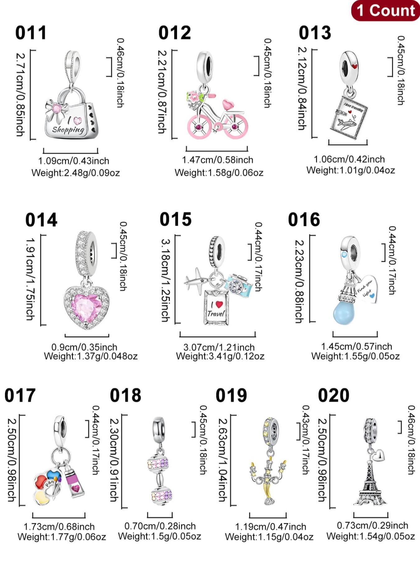 Women's Elegant Vintage Beaded Charm Beads, 1 Count Cute Mixed Style Travel Theme Fashionable Charms Beads for Bracelet & Necklace, Fashion Accessories, Fashion Jewelry for Women & Girls