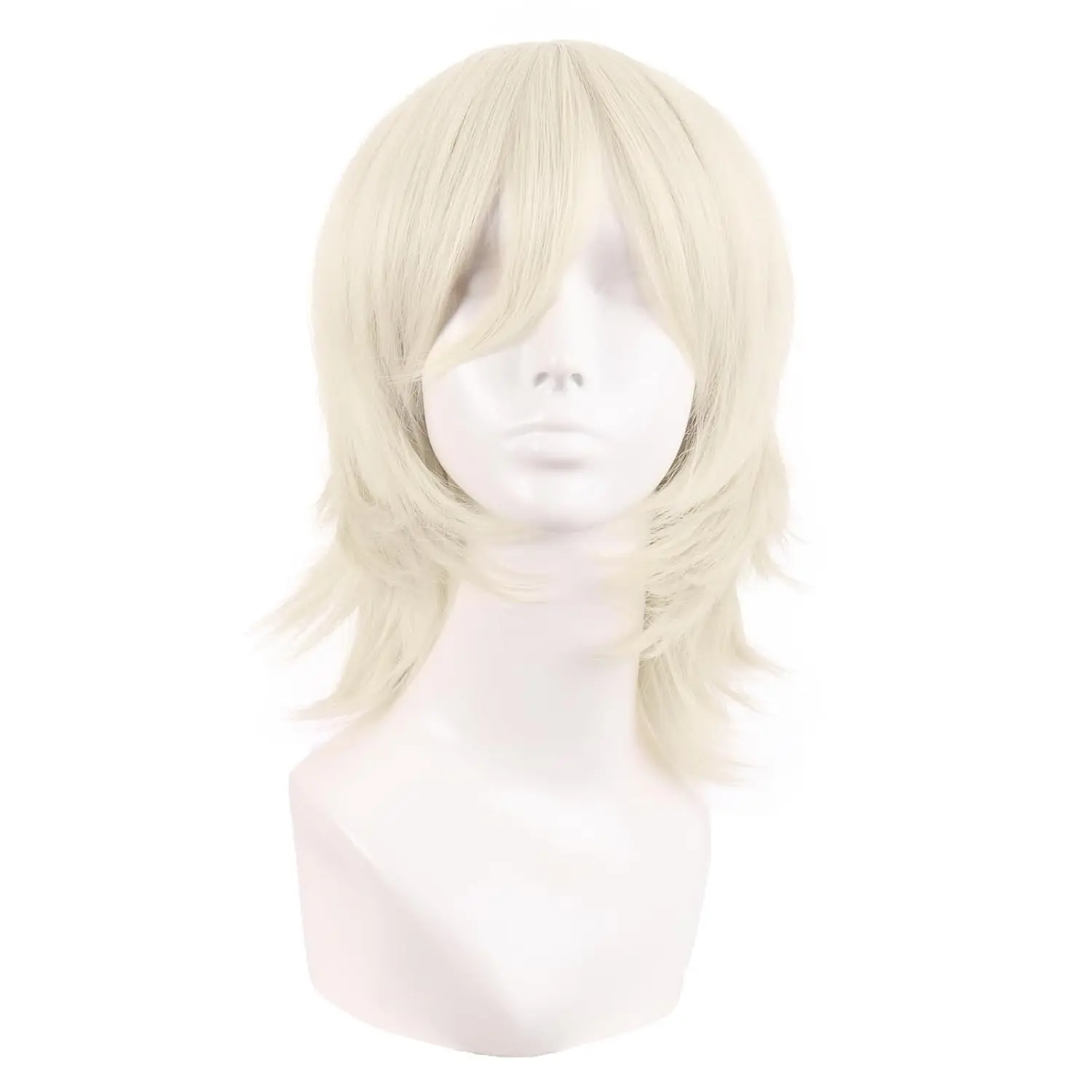 14 Inch/35 cm Short   Tail Synthetic Side Bangs Party Wig ( Blonde)
