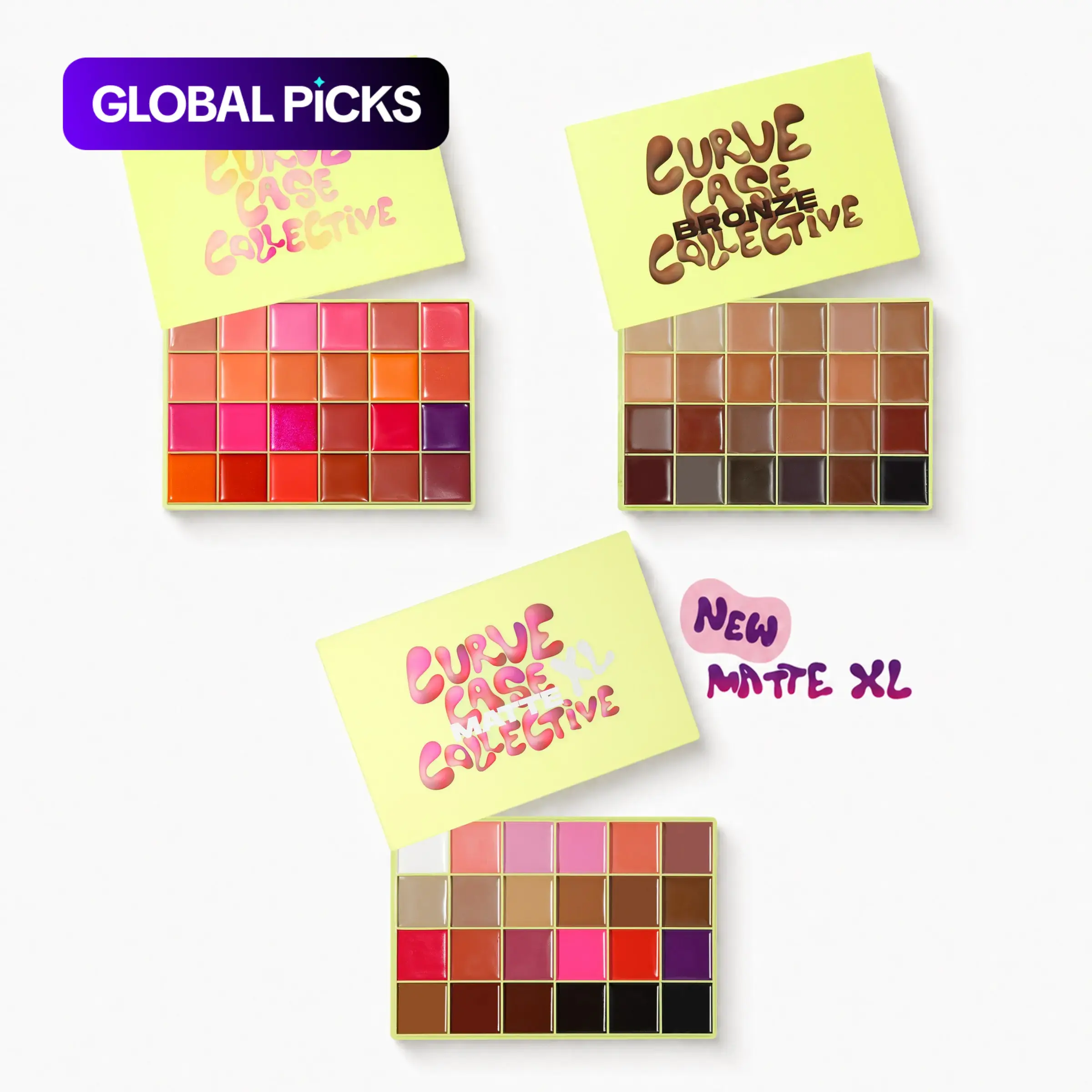 [Made By Mitchell] Curve Case Collective XL, 24-Shade All-in-One Cosmetic Cream Blush Palette for Makeup, Soft, Sculpted, Glowy or Neon Looks #GLOBAL PICKS