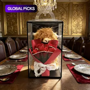 Highland Cow Rose Artificial Flower PVC Gift Box, Wedding & Home Decoration Flowers, suitable for Giving to your Girlfriend/Wife on a Date or to Express Love, Valentine's Day Gifts, Birthday Gifts, Bridal Favors #TOP PICKS