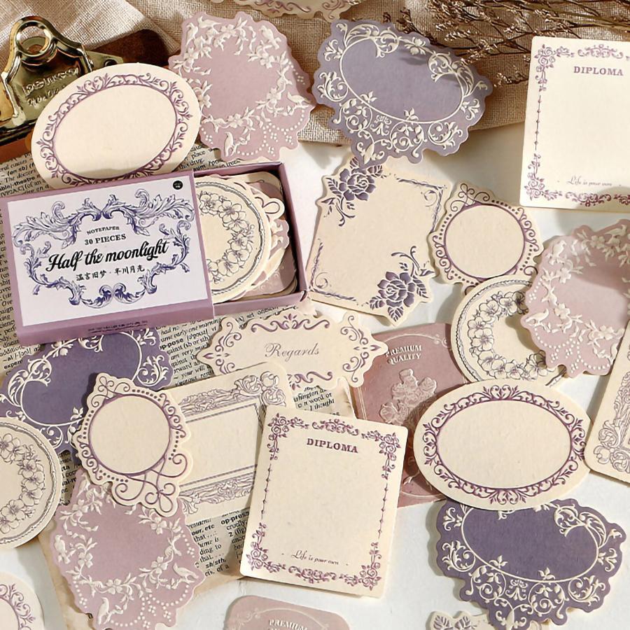 Vintage Pattern Paper, 30pcs/set Mini Colorful Exquisite Creative Notepad, DIY Decals for Water Bottle, Laptop, Phone Case, Scrapbooking, Journal Making, Gift Wrapping