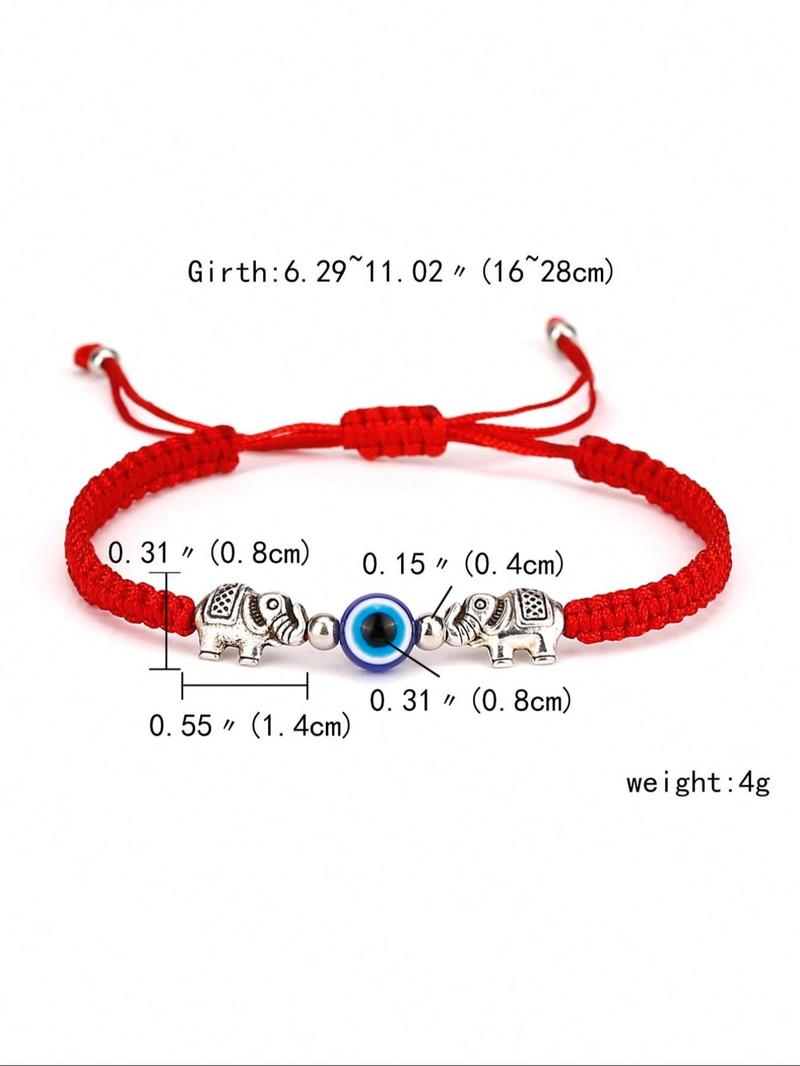 Eye Elephant Design Braided Bracelet, Adjustable Trendy Stack Bangle for Women & Men, Party, Daily Clothing Decor, Trendy All-match & Exquisite Jewelry for Birthday Gift, Gifts for Her, Adjustable Slider Bracelets, Stackable Bracelets