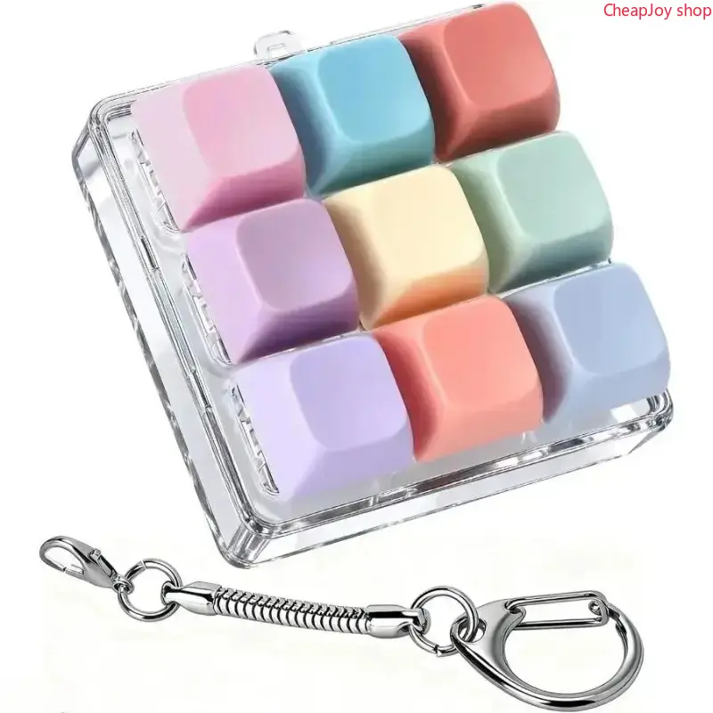2026 Colorful Clicker Button Keyboard Fidget Toy Keychain, Stress Relief Fidgeting Anxiety Gadget for Adults, Sports & Outdoor Gaming Fan Shop Use, Fidget Gadget