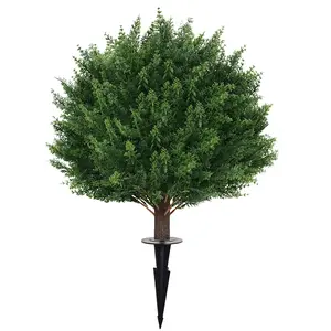 Artificial cypress tree shaped tree with anchor for easy installation realistic pine and cypress spherical plant potted tree planted in flowerpot artificial plants suitable for indoor and outdoor use, resistant to ultraviolet rays suitable Courtyard,Porch