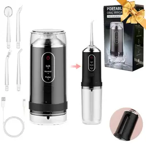 Wireless Water Flosser, Portable Dental Cleaner, Deep Oral Cleaning, 4 Replaceable Nozzles, 3 Modes, Large Detachable Tank, USB Rechargeable