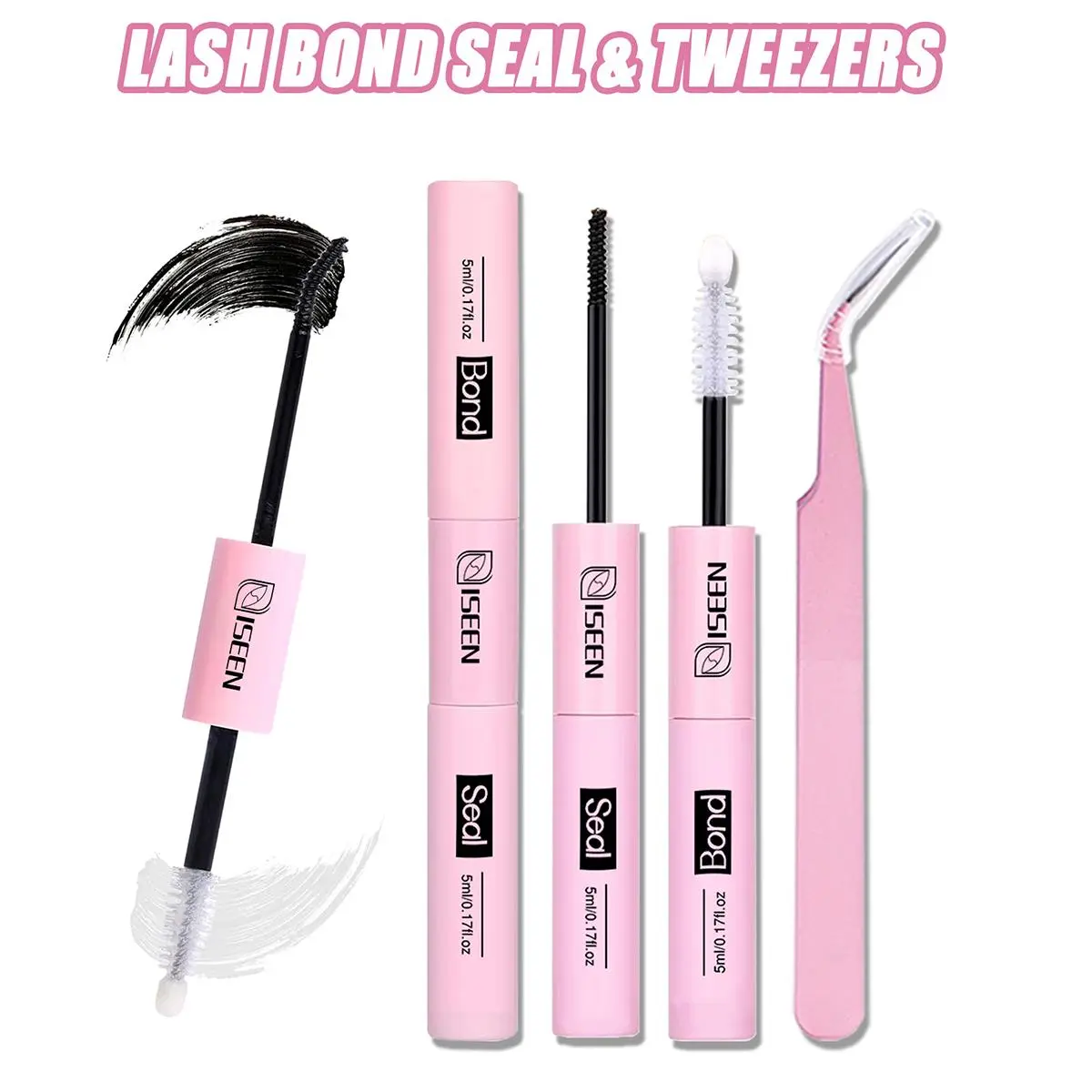 Eyelash Extension Tool Kit, Including Eyelash Bond and Seal, Eyelash Bond Glue, Eyelash Adhesive, Remover, Curler, Brush & Tweezers for DIY Lash Application, Gentle Eye Makeup Tools, Compact Cosmetic Set, Multifunctional Makeup Brush, Includes Lash Tools
